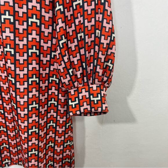 CK BRADLEY Emery Pink Orange Geometric Mod Dress Size Large - Picture 6 of 16